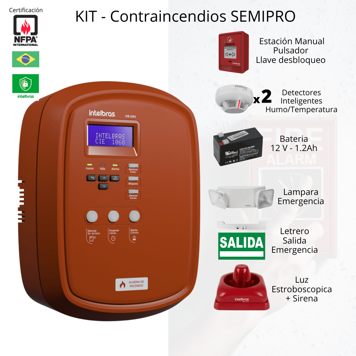 KIT - Contraincendios SEMIPRO - Intelbras